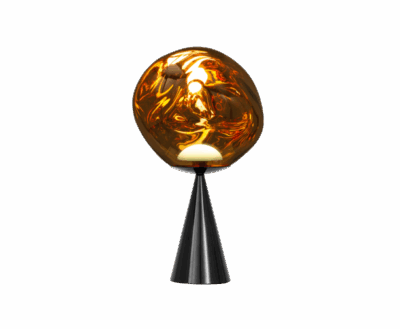 MELT_CONE Fat Table_25cm_Gold_LED_Side_On_NoShadow